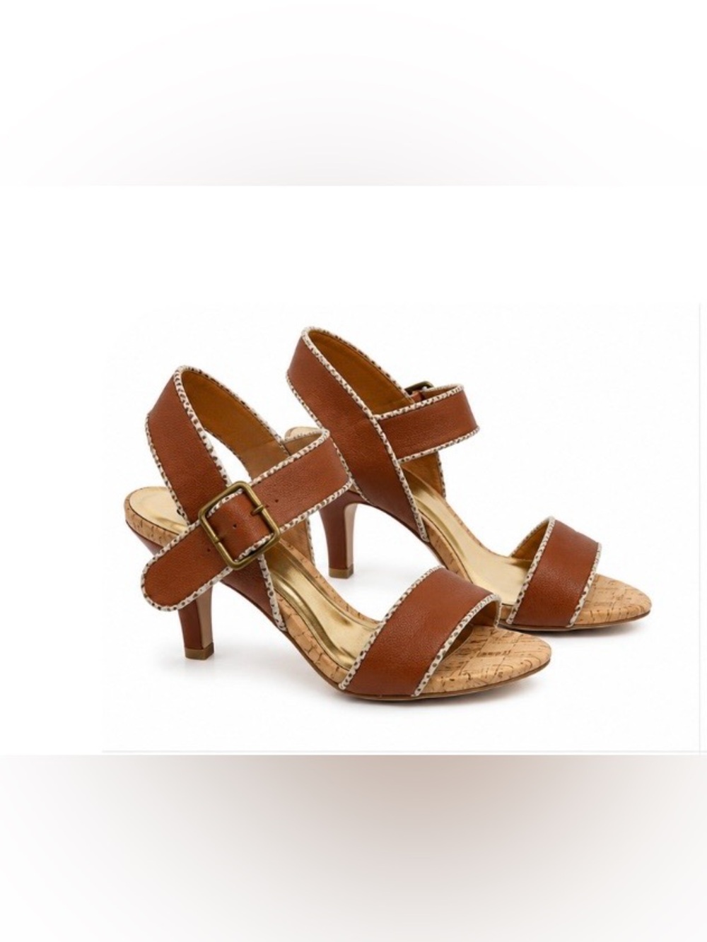 Jessica Cognac Ankle Strap Heel Sandals Size 7